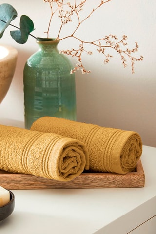 2 Serviettes Invite Eponge 100% Coton "Spa" 30 x 50 cm Mais