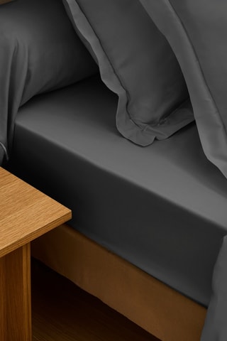 Taie de traversin en satin de coton 120 fils/cm² Prestige - Anthracite