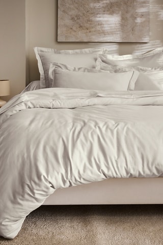 Taie d'oreiller en satin de coton 120 fils/cm² Prestige - Sable