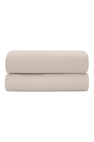 Drap-housse en satin de coton 120 fils/cm² Prestige - Sable