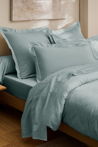 Drap-housse en satin de coton 120 fils/cm² Prestige - Céladon