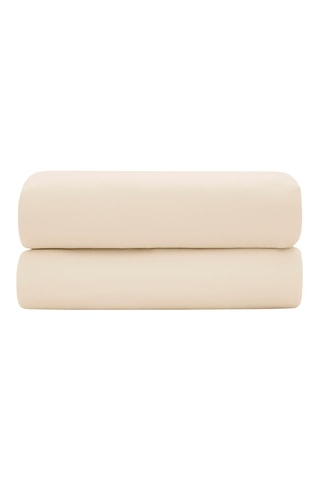 Drap plat en satin de coton 120 fils/cm² Prestige - Crème