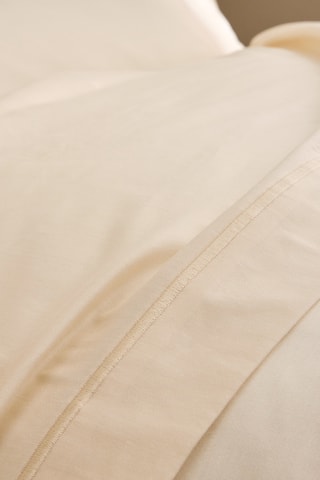 Drap plat en satin de coton 120 fils/cm² Prestige - Crème