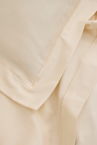 Drap plat en satin de coton 120 fils/cm² Prestige - Crème