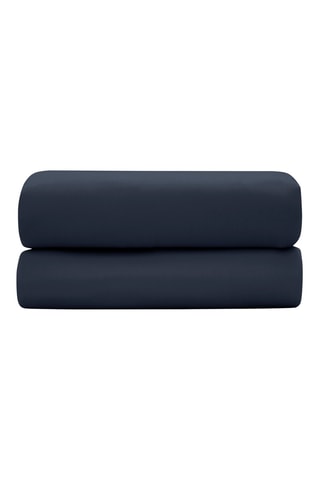 Drap plat en satin de coton 120 fils/cm² - Bleu nuit