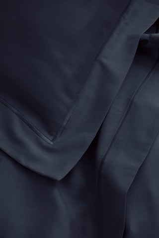 Drap plat en satin de coton 120 fils/cm² - Bleu nuit