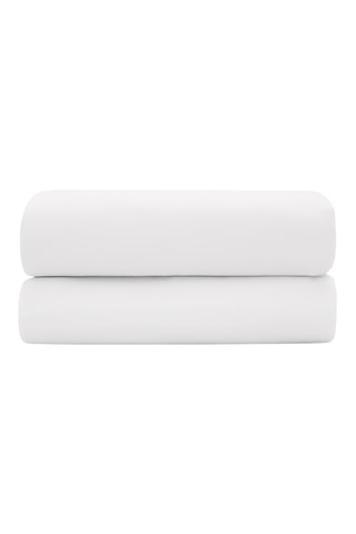 Drap plat en satin de coton 120 fils/cm² Prestige - Blanc