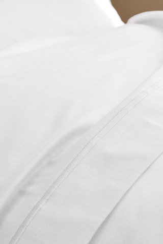 Drap plat en satin de coton 120 fils/cm² Prestige - Blanc