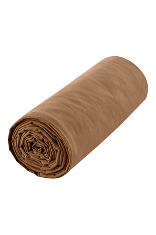 Drap-housse en coton 57 fils/cm² - Taupe