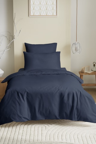 Conjunto de edredão em algodão 57 fios/cm² - Azul-marinho