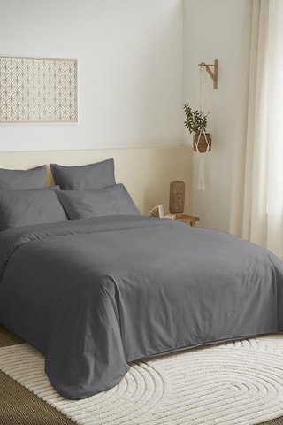Conjunto de edredão em algodão 57 fios/cm² - Antracite