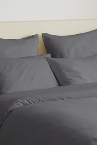Conjunto de edredão em algodão 57 fios/cm² - Antracite
