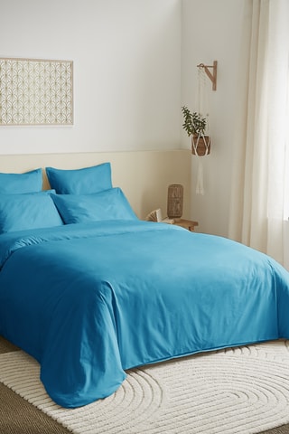 Conjunto de edredão em algodão 57 fios/cm² - Turquesa