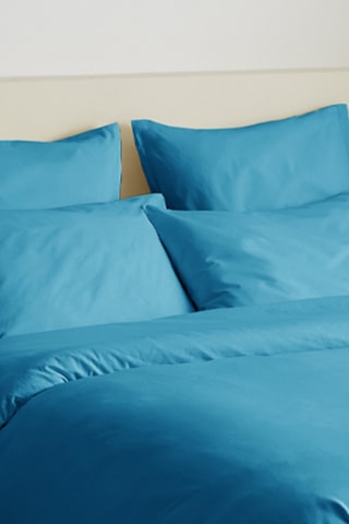 Conjunto de edredão em algodão 57 fios/cm² - Turquesa