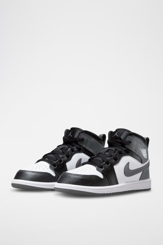 Baskets montantes en cuir Jordan 1 Mid - Noir et gris - Jordan