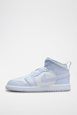 Baskets montantes en cuir 1 Mid - Blanc et ciel - Jordan