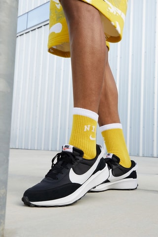 Nike Waffle Debut en cuir - Noir