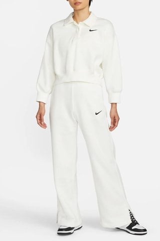 Pantalon polaire taille haute - Blanc
