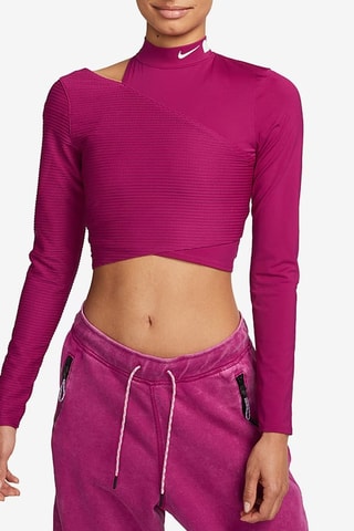 Crop top bi-matière Nike Naomi - Fuchsia