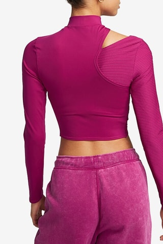 Crop top bi-matière Nike Naomi - Fuchsia