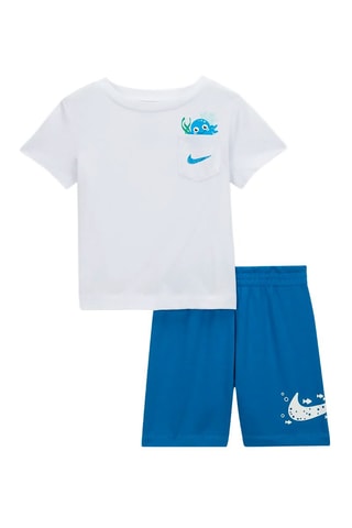 T-shirt et short Coral Reef - Bleu cobalt et blanc - Nike