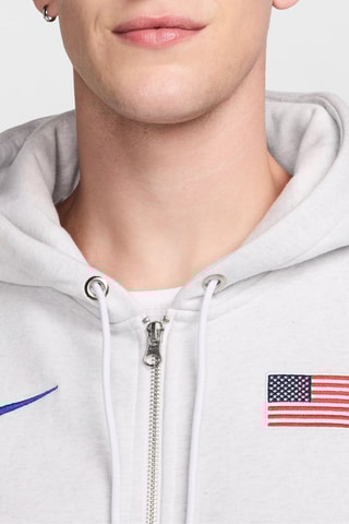 Sweat de running à capuche USA - Gris foncé