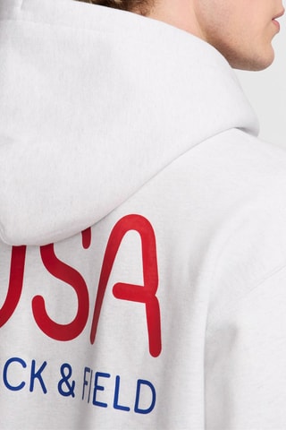 Sweat de running à capuche USA - Gris foncé
