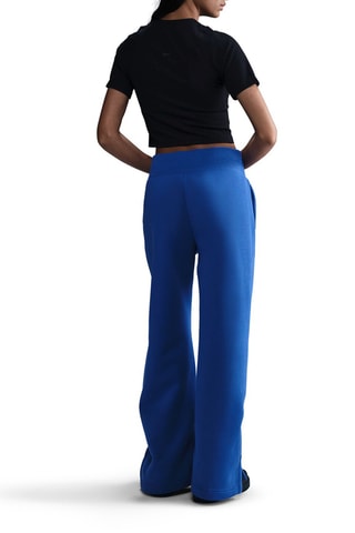 Pantalon ample polaire taille haute - Indigo