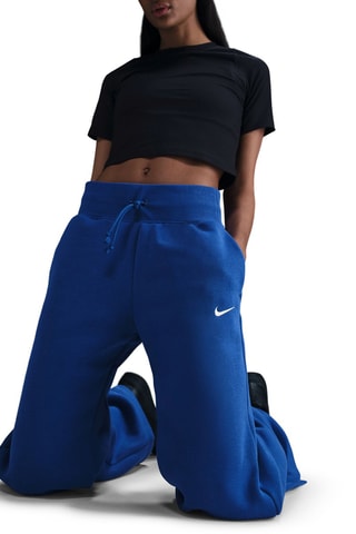 Pantalon ample polaire taille haute - Indigo