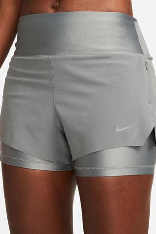 Short 2-en-1 taille haute - Gris