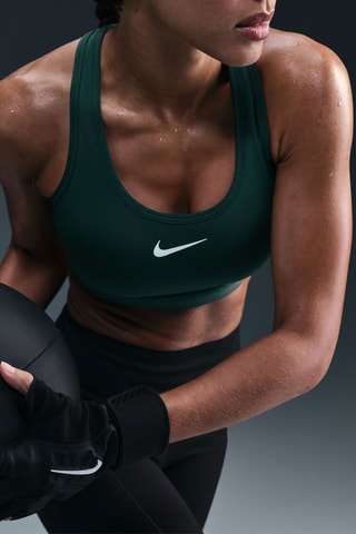 Brassière de sport push-up - Vert foncé et blanc