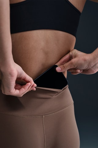 Leggins de treino de cintura alta - Castanho