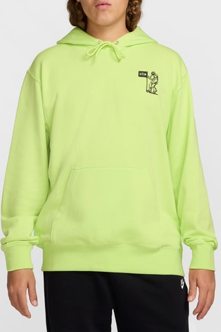 Sweat polaire à capuche - Vert citron