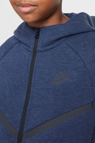 Sweat polaire à capuche - Bleu marine chiné