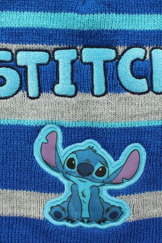Bonnet et gants Stitch Lilo et Stitch Disney   Bleu cobalt et gris chiné