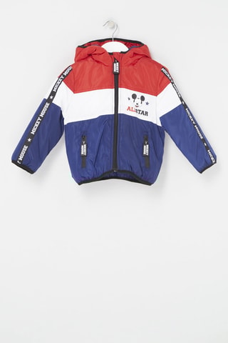 Gewatteerde Jas met Capuchon Mickey Disney Rood en Blauw
