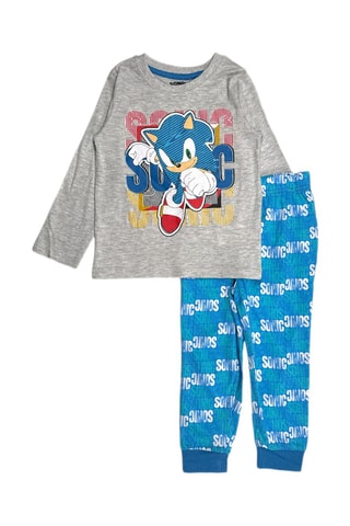 Pyjama Sonic - Gemêleerd Lichtgrijs en Kobaltblauw