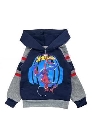 Sweater met capuchon Spider-Man Avengers Marvel - Marineblauw en Gemêleerd Lichtgrijs