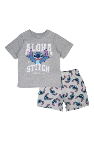 T-shirt en Short Stitch Lilo en Stitch Disney - Gemêleerd Lichtgrijs