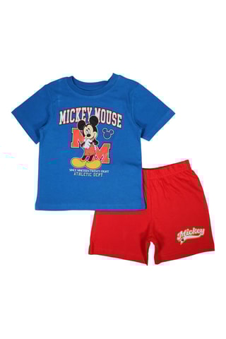 T-shirt en Short Mickey Disney - Koningsblauw en Rood