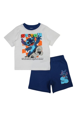 T-shirt et short Stitch Lilo et Stitch Disney - Bleu marine et blanc