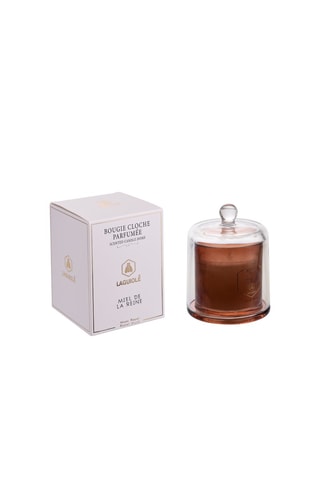 Vela perfumada em redoma 
Mel e almíscar branco