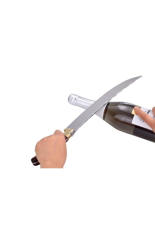 Sabre para champanhe em aço inoxidável e madeira de pakka - 44 cm