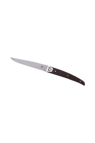 4 facas de carne em madeira de Wenge e aço inoxidável - 11 cm