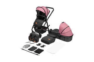 2-in-1 Kinderwagen Amber Roze en Grijs