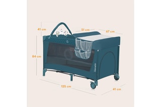 Babybed Flower - Turquoise - Vanaf de geboorte t/m 36 maanden - T/m 15 kg