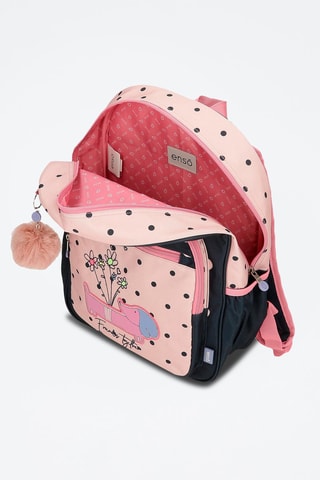 Mochila - Azul-escuro e rosa