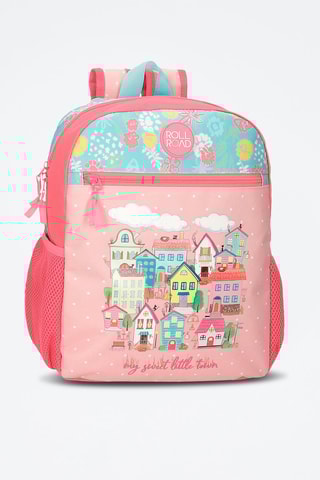 Mochila Rosa e azul-claro