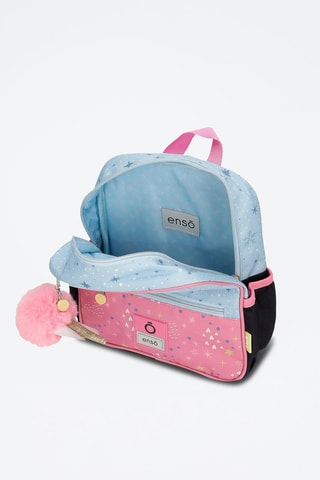 Mochila Dreams Come True Enso - Azul-celeste e rosa