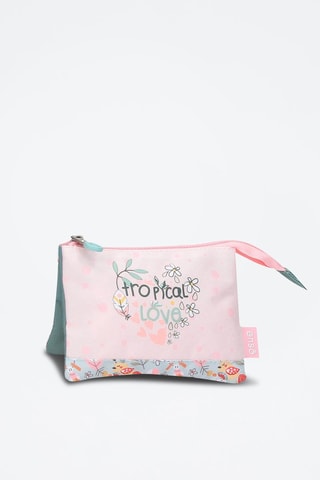 Estojo Tropical Love - Turquesa e rosa
